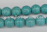 CRO365 15.5 inches 12mm round synthetic turquoise beads wholesale