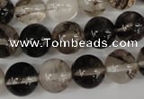 CRO370 15.5 inches 12mm round watermelon black beads wholesale