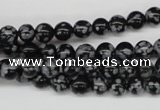 CRO39 15.5 inches 6mm round snowflake obsidian beads wholesale