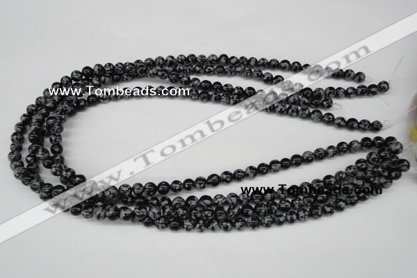 CRO39 15.5 inches 6mm round snowflake obsidian beads wholesale