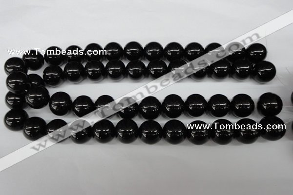 CRO420 15.5 inches 16mm round blackstone beads wholesale