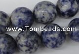 CRO424 15.5 inches 16mm round blue spot gemstone beads wholesale