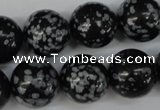 CRO426 15.5 inches 16mm round snowflake obsidian beads wholesale