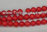 CRO44 15.5 inches 6mm round synthetic coral beads wholesale