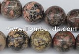 CRO446 15.5 inches 16mm round red leopard skin jasper beads wholesale