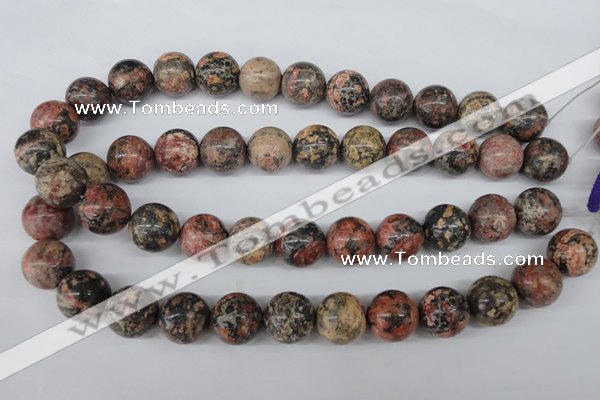 CRO446 15.5 inches 16mm round red leopard skin jasper beads wholesale