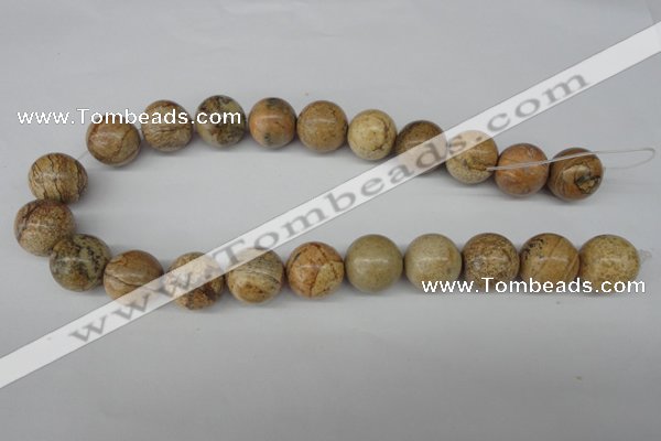 CRO485 15.5 inches 18mm round picture jasper beads wholesale