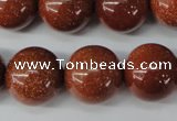 CRO486 15.5 inches 18mm round goldstone beads wholesale