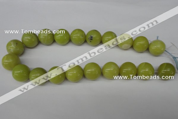 CRO539 15.5 inches 20mm round lemon jade beads wholesale