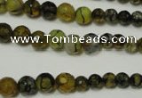 CRO703 15.5 inches 6mm – 14mm faceted round dragon veins agate beads