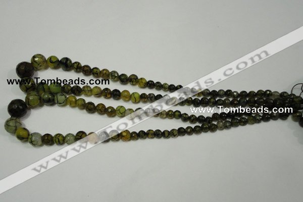 CRO703 15.5 inches 6mm – 14mm faceted round dragon veins agate beads