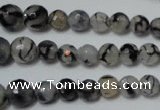 CRO704 15.5 inches 6mm – 14mm faceted round dragon veins agate beads