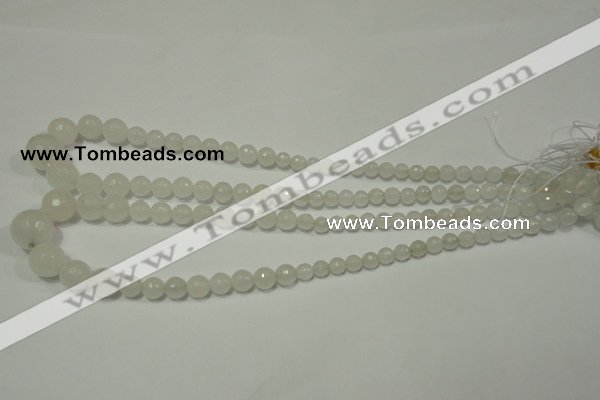 CRO712 15.5 inches 6mm – 14mm faceted round candy jade beads