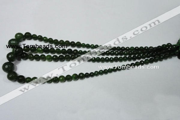 CRO714 15.5 inches 6mm – 14mm faceted round candy jade beads