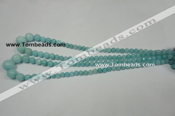 CRO718 15.5 inches 6mm – 14mm faceted round candy jade beads