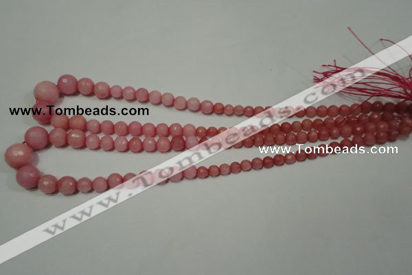 CRO719 15.5 inches 6mm – 14mm faceted round candy jade beads