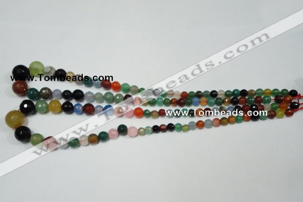 CRO720 15.5 inches 6mm – 14mm faceted round mixed candy jade beads