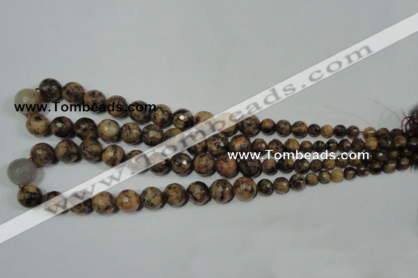 CRO725 15.5 inches 6mm – 14mm faceted round snake dragon jade beads