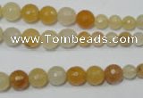 CRO726 15.5 inches 6mm – 14mm faceted round yellow jade beads