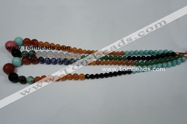 CRO727 15.5 inches 6mm – 14mm faceted round mixed gemstone beads