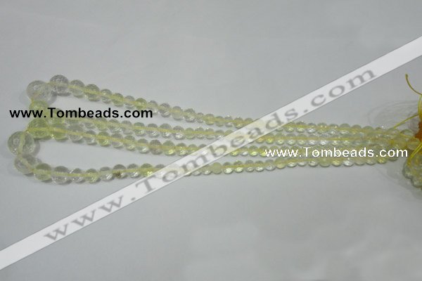 CRO732 15.5 inches 6mm – 14mm faceted round yellow quartz beads