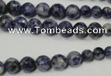 CRO733 15.5 inches 6mm – 14mm faceted round blue spot stone beads