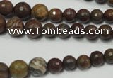 CRO735 15.5 inches 6mm – 14mm faceted round stripe jasper beads