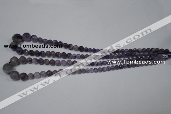 CRO738 15.5 inches 6mm – 14mm faceted round amethyst beads