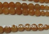 CRO740 15.5 inches 6mm – 14mm faceted round red aventurine beads