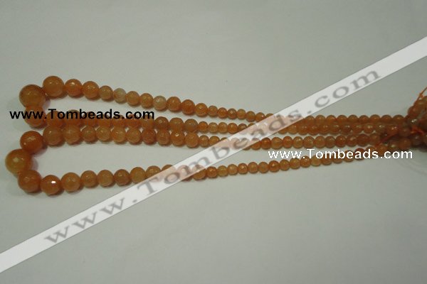 CRO740 15.5 inches 6mm – 14mm faceted round red aventurine beads