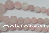 CRO742 15.5 inches 6mm – 14mm faceted round rose quartz beads