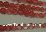 CRO745 15.5 inches 6mm – 14mm faceted round cherry quartz beads