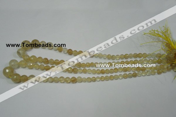 CRO747 15.5 inches 6mm – 14mm faceted round watermelon yellow beads