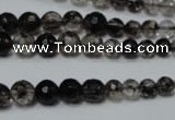 CRO749 15.5 inches 6mm – 14mm faceted round watermelon black beads