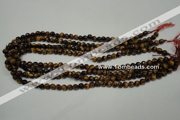 CRO781 15.5 inches 6mm faceted round yellow tiger eye beads wholesale