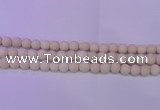 CRO791 15.5 inches 6mm round matte rice white fossil beads