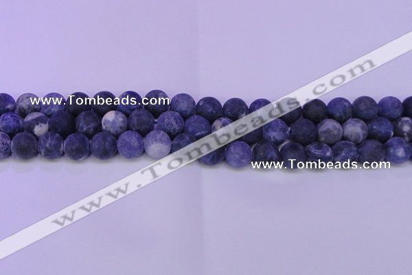 CRO800 15.5 inches 4mm round matte sodalite gemstone beads