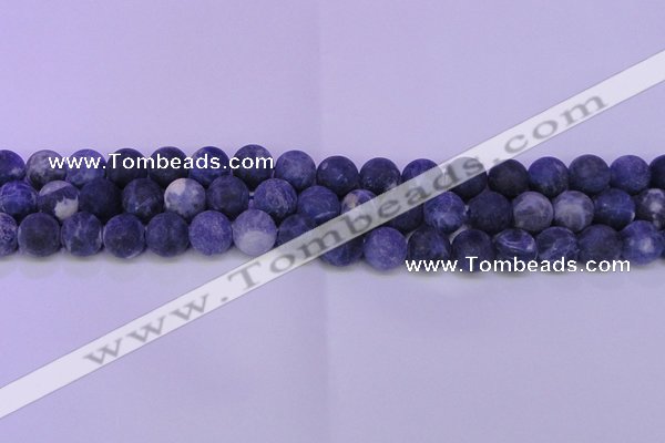 CRO802 15.5 inches 8mm round matte sodalite gemstone beads