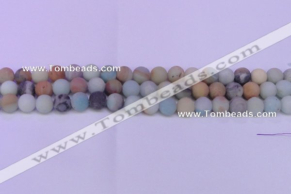 CRO810 15.5 inches 4mm round matte amazonite beads