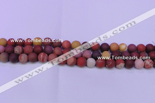 CRO823 15.5 inches 10mm round matte mookaite beads