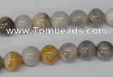 CRO83 15.5 inches 8mm round bamboo leaf agate beads wholesale