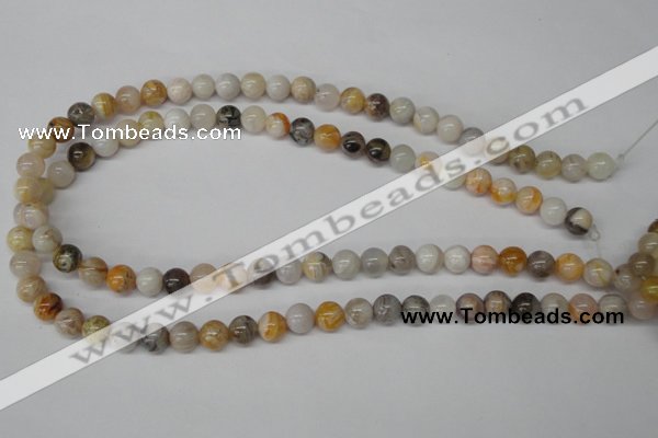 CRO83 15.5 inches 8mm round bamboo leaf agate beads wholesale