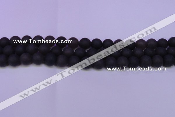 CRO840 15.5 inches 4mm round matte smoky quartz beads