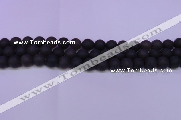 CRO842 15.5 inches 8mm round matte smoky quartz beads