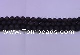 CRO845 15.5 inches 14mm round matte smoky quartz beads