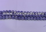 CRO852 15.5 inches 8mm round matte blue spot beads