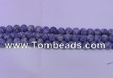 CRO854 15.5 inches 12mm round matte blue spot beads