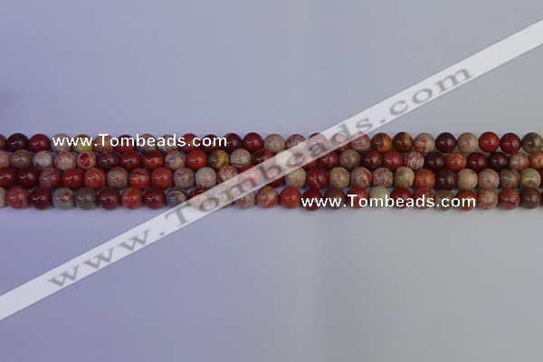 CRO870 15.5 inches 4mm round red porcelain beads wholesale