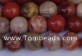 CRO873 15.5 inches 10mm round red porcelain beads wholesale