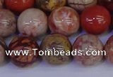 CRO875 15.5 inches 14mm round red porcelain beads wholesale